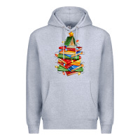 Heather Grey book christmas tree Premium Hoodie - Zillion Design Studio