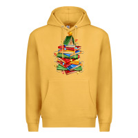 Mustard book christmas tree Premium Hoodie - Zillion Design Studio