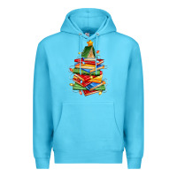 Ocean Blue book christmas tree Premium Hoodie - Zillion Design Studio