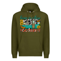 Army Green home is where  you park it Premium Hoodie - texasbilliewilder