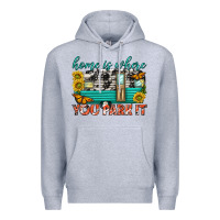 Heather Grey home is where  you park it Premium Hoodie - texasbilliewilder