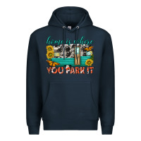 Navy home is where  you park it Premium Hoodie - texasbilliewilder