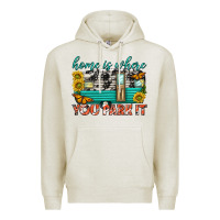 Oatmeal Heather home is where  you park it Premium Hoodie - texasbilliewilder