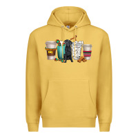 Antique Gold labrador retriever dog coffee cups Premium Hoodie - texasbilliewilder