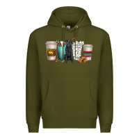 Army Green labrador retriever dog coffee cups Premium Hoodie - texasbilliewilder