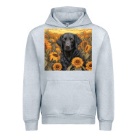 Heather Grey black lab Urban Hoodie - Unal Design