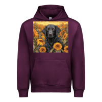 Mauve Wine black lab Urban Hoodie - Unal Design