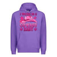 Purple i wanna be a cowboy baby Premium Hoodie - texasbilliewilder