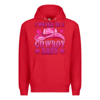 Red i wanna be a cowboy baby Premium Hoodie - texasbilliewilder