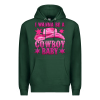 Sports Green i wanna be a cowboy baby Premium Hoodie - texasbilliewilder