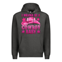 Charcoal Heather i wanna be a cowboy baby Premium Hoodie - texasbilliewilder