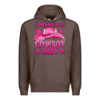 Coffee i wanna be a cowboy baby Premium Hoodie - texasbilliewilder