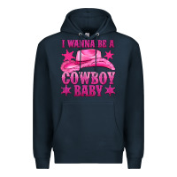 Navy i wanna be a cowboy baby Premium Hoodie - texasbilliewilder