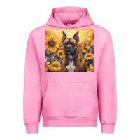 Fuchsia Pink boxer dog Urban Hoodie - Unal Design