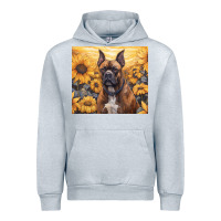 Heather Grey boxer dog Urban Hoodie - Unal Design