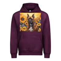 Mauve Wine boxer dog Urban Hoodie - Unal Design