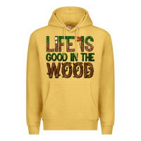 Antique Gold life is good in the wood Premium Hoodie - texasbilliewilder