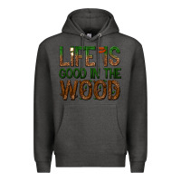 Charcoal Heather life is good in the wood Premium Hoodie - texasbilliewilder
