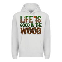 Dove Grey life is good in the wood Premium Hoodie - texasbilliewilder