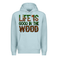 Blue Mist life is good in the wood Premium Hoodie - texasbilliewilder