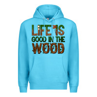 Ocean Blue life is good in the wood Premium Hoodie - texasbilliewilder