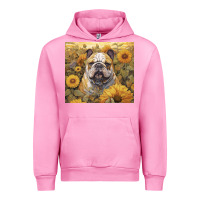 Fuchsia Pink bulldog Urban Hoodie - Unal Design
