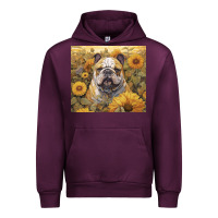 Mauve Wine bulldog Urban Hoodie - Unal Design