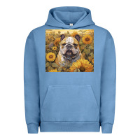 Pigment Pebble Blue bulldog Urban Hoodie - Unal Design
