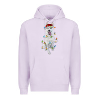 Lilac Christmas White Shepherd With Christmas Lights Premium Hoodie - RanaPortraitStore