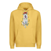 Antique Gold Christmas White Shepherd With Christmas Lights Premium Hoodie - RanaPortraitStore