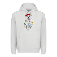 Dove Grey Christmas White Shepherd With Christmas Lights Premium Hoodie - RanaPortraitStore