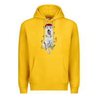 Lemon Christmas White Shepherd With Christmas Lights Premium Hoodie - RanaPortraitStore