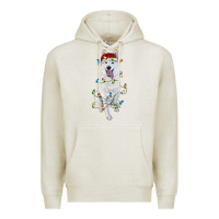 Oatmeal Heather Christmas White Shepherd With Christmas Lights Premium Hoodie - RanaPortraitStore