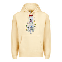 Pina Colada Christmas White Shepherd With Christmas Lights Premium Hoodie - RanaPortraitStore