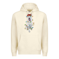 Sandshell Christmas White Shepherd With Christmas Lights Premium Hoodie - RanaPortraitStore