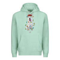 Seafoam Christmas White Shepherd With Christmas Lights Premium Hoodie - RanaPortraitStore