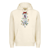 Tofu Christmas White Shepherd With Christmas Lights Premium Hoodie - RanaPortraitStore