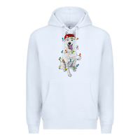 White Christmas White Shepherd With Christmas Lights Premium Hoodie - RanaPortraitStore