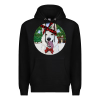 Black Christmas White Shepherd With Cowhide Premium Hoodie - RanaPortraitStore
