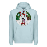 Blue Mist Christmas White Shepherd With Cowhide Premium Hoodie - RanaPortraitStore