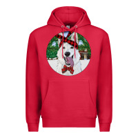 Cardinal Christmas White Shepherd With Cowhide Premium Hoodie - RanaPortraitStore