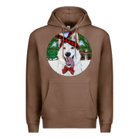 Chestnut Christmas White Shepherd With Cowhide Premium Hoodie - RanaPortraitStore