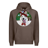 Coffee Christmas White Shepherd With Cowhide Premium Hoodie - RanaPortraitStore