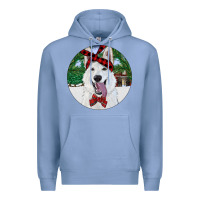 Colony Blue Christmas White Shepherd With Cowhide Premium Hoodie - RanaPortraitStore