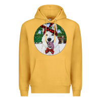 Mustard Christmas White Shepherd With Cowhide Premium Hoodie - RanaPortraitStore