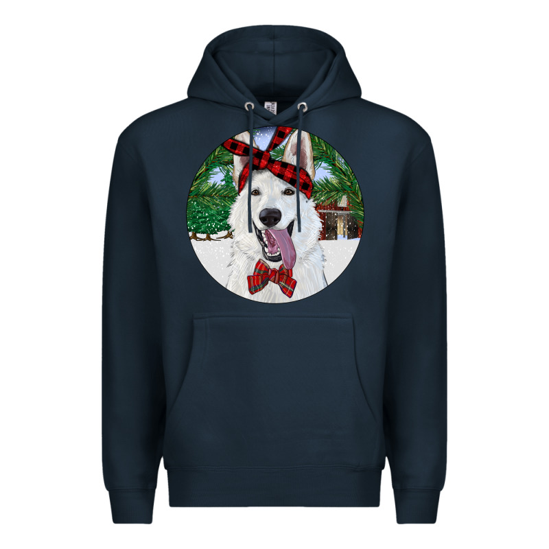 Christmas White Shepherd With Cowhide Premium Hoodie by RanaPortraitStore | Teevron
