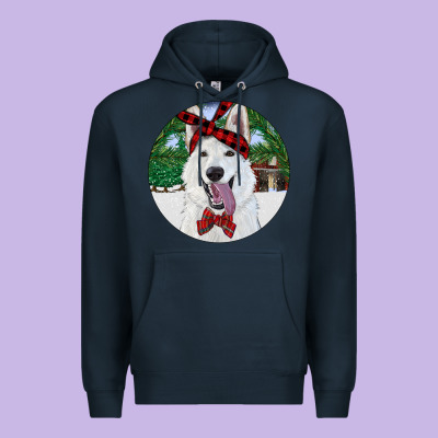 Premium Hoodie Christmas White Shepherd With Cowhide