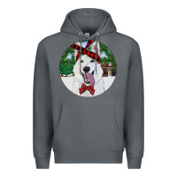 Rock Christmas White Shepherd With Cowhide Premium Hoodie - RanaPortraitStore