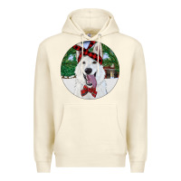 Sandshell Christmas White Shepherd With Cowhide Premium Hoodie - RanaPortraitStore