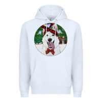 White Christmas White Shepherd With Cowhide Premium Hoodie - RanaPortraitStore